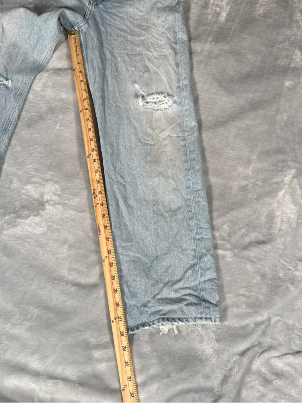 Agolde 90s Jeans Womens 28x28 (Estimated) Straight Fit High Rise Distressed - Picture 13 of 16